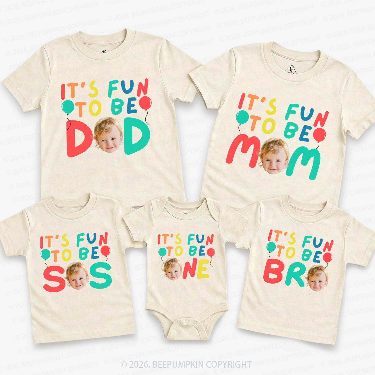 Personalized It's Fun to Be One Birthday Family Matching T-Shirts