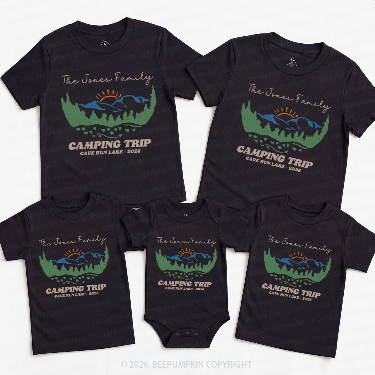 Personalized Family Camping Crew Family Matching T-Shirts