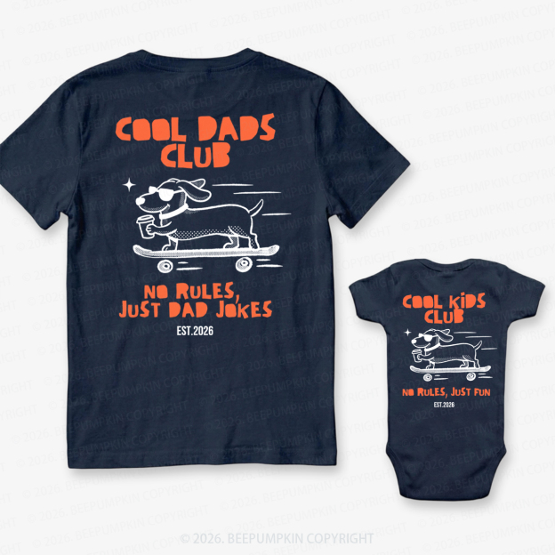 Cool Dads Club Dog Skateboard Dad&Me Matching Shirts
