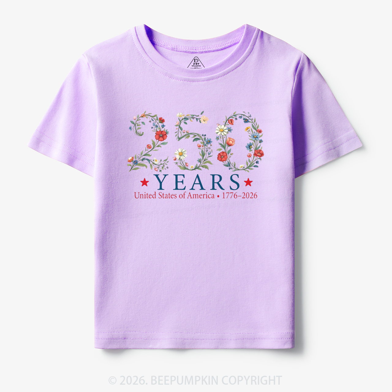 USA 250th Anniversary Floral Toddler&Kid's Tees