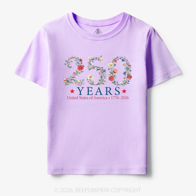 USA 250th Anniversary Floral Toddler&Kid's Tees