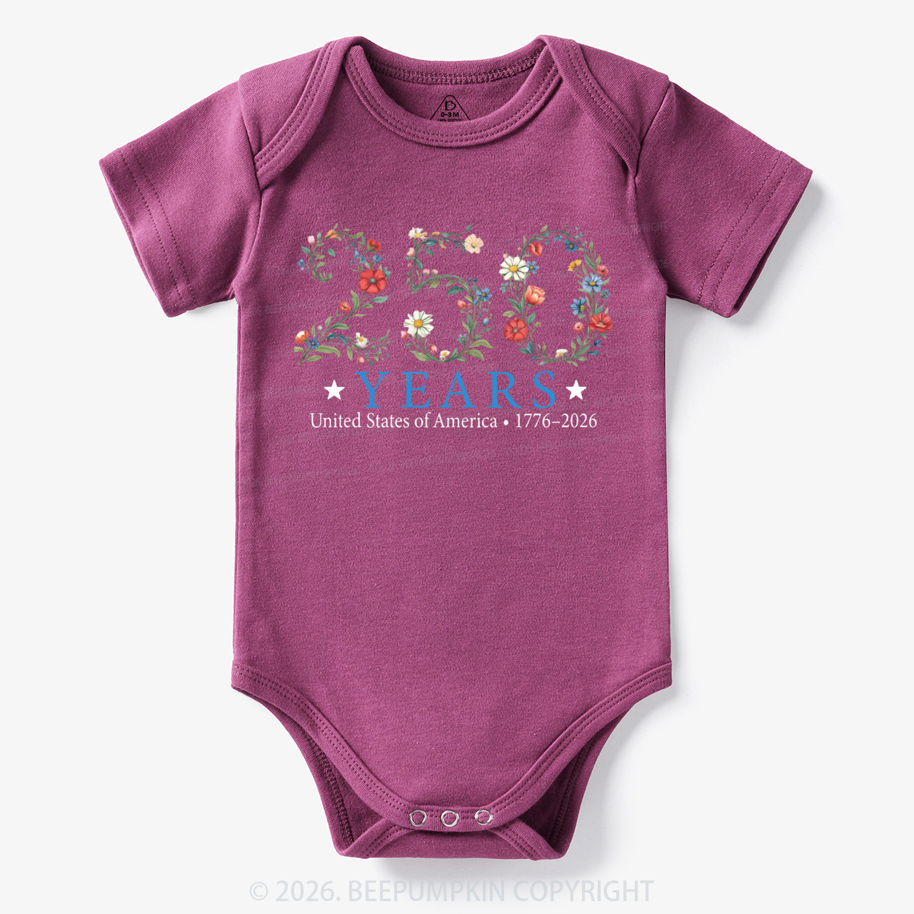 USA 250th Anniversary Floral Bodysuit