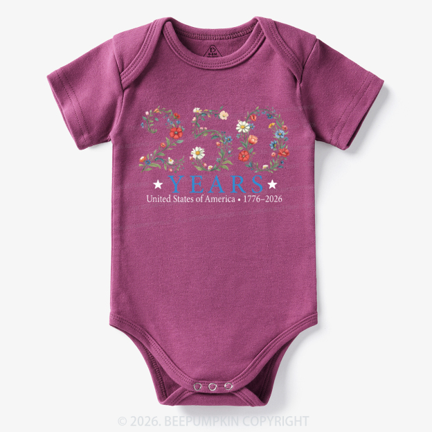 USA 250th Anniversary Floral Bodysuit