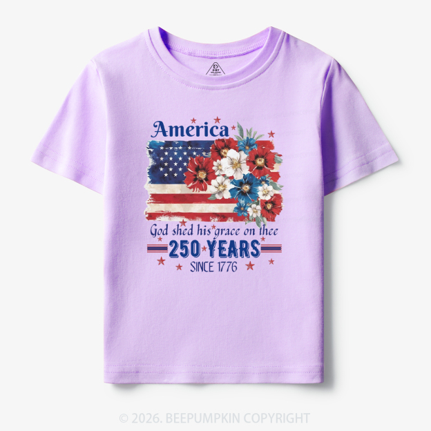 America 250 Years Flag Floral Toddler&Kid's Tees