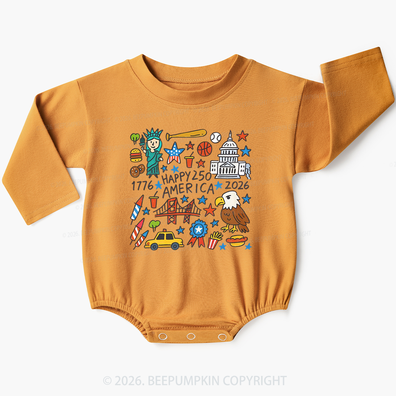 America 250th Anniversary Baby Bubble Romper