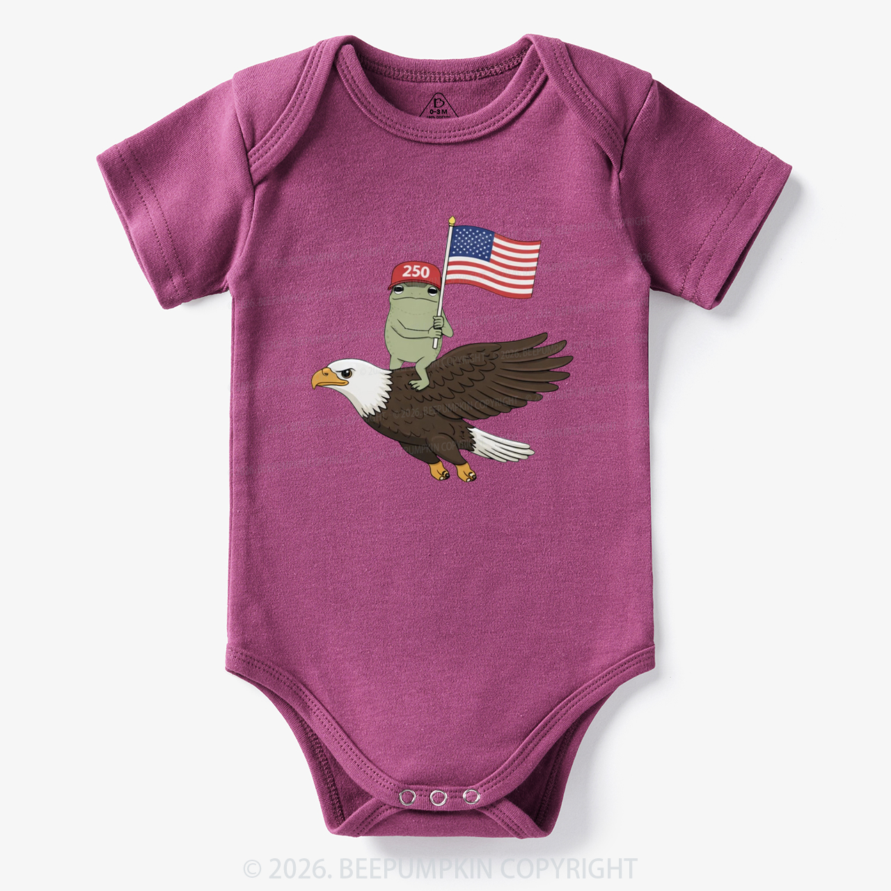 Americas 250th Birthday Funny Frog Bodysuit