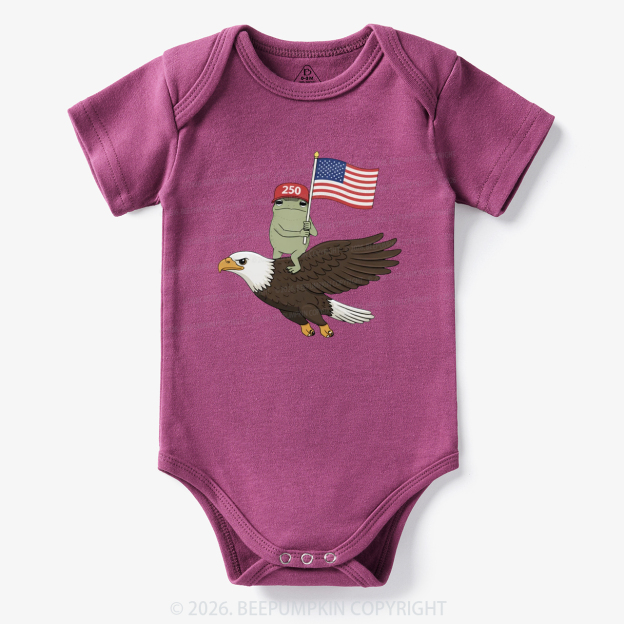 Americas 250th Birthday Funny Frog Bodysuit