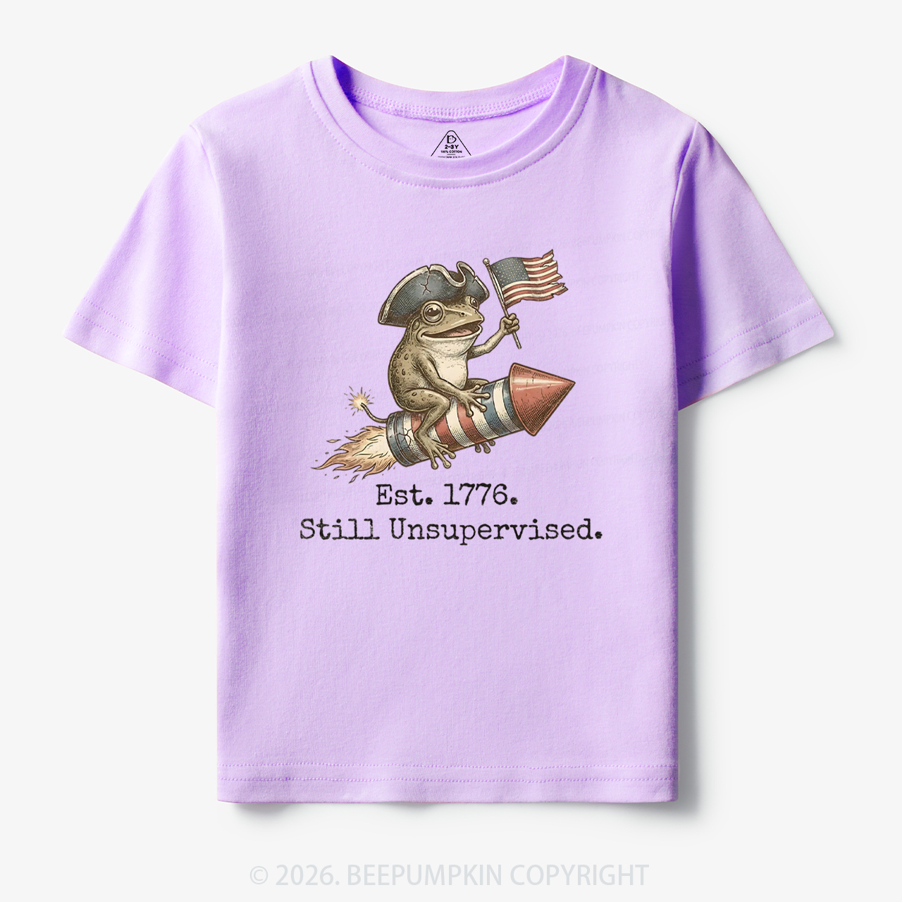 Est 1776 Funny Frog American 250th Anniversary Toddler&Kid's Tees