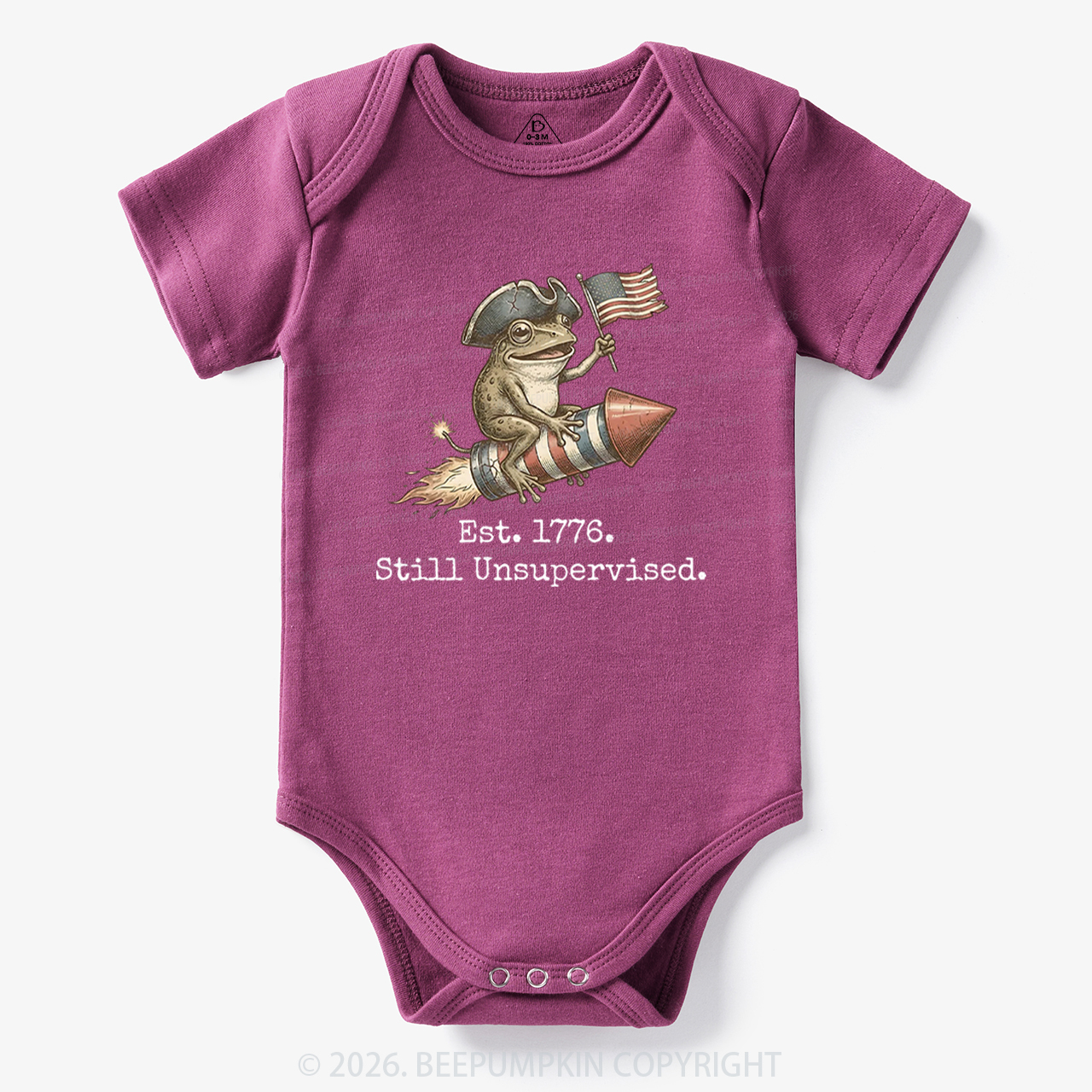 Est 1776 Funny Frog  American 250th Anniversary Bodysuit