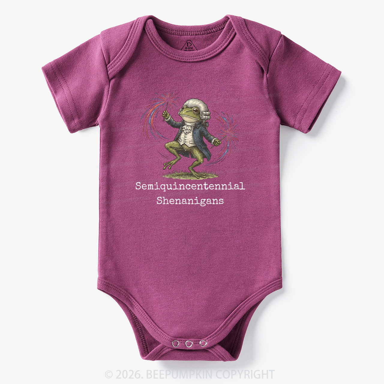 American 250th Anniversary Funny Frog Retro Bodysuit
