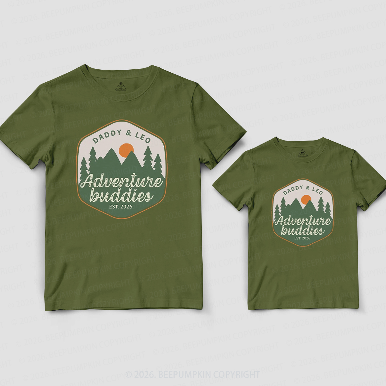 Personalized Adventure Buddies Father's Day Dad&Me Matching Shirts