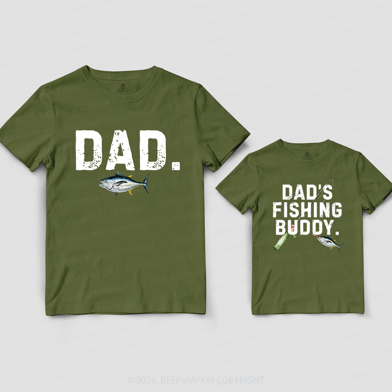 Dad's Fishing Buddy Fathers Day Dad&Me Matching Shirts