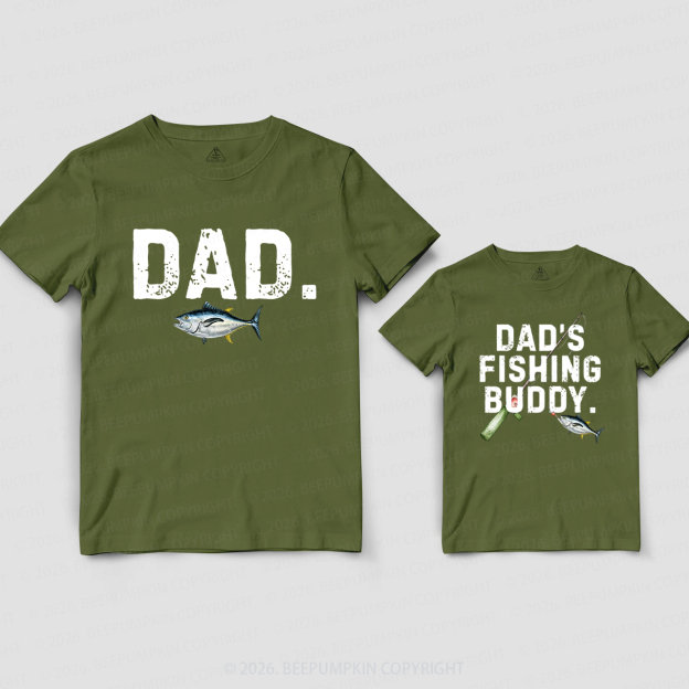 Dad's Fishing Buddy Fathers Day Dad&Me Matching Shirts
