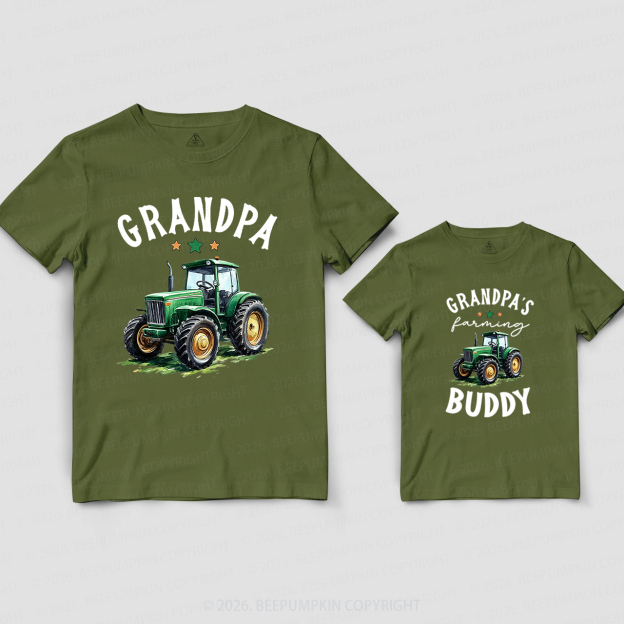 Grandpa and Grandpa's Farming Buddy Grandpa&Me Matching Shirts