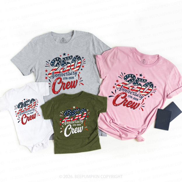 America 250th Independence Day Crew Family Matching Shirts