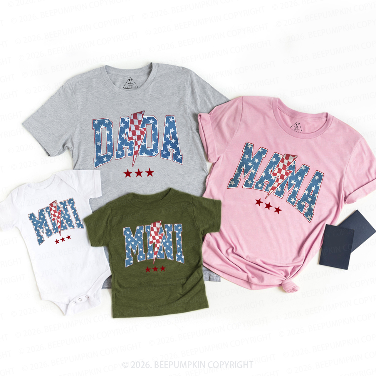 Mama Dada Mini 4th of July Family Matching Shirts