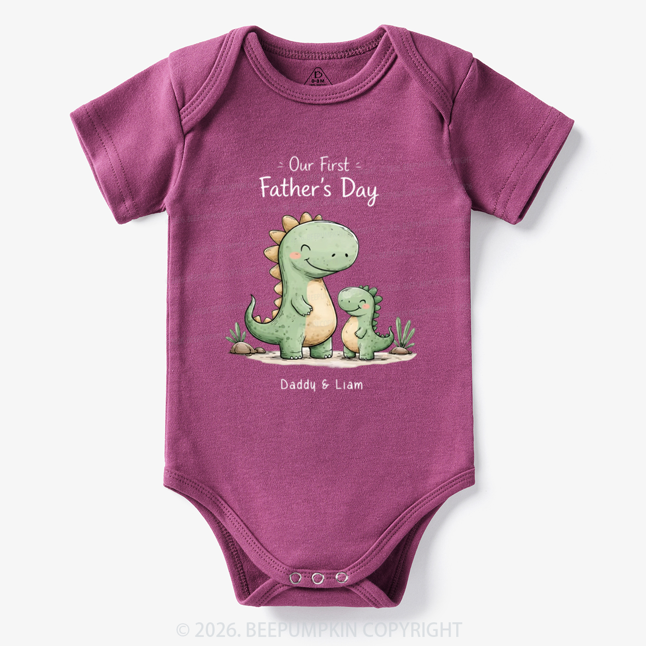 Personalized First Father's Day Dinosaur Bodysuit