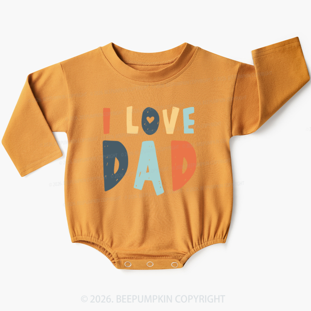 Father's Day 'I Love Dad' Baby Bubble Romper