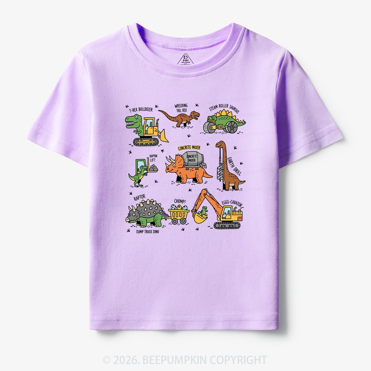 Dinosaur Construction Truck Toddler&Kid's Tees