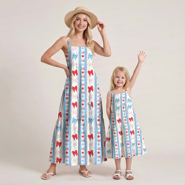 Freedom Ribbons Independence Day Mom&Me Voile Cami Dress