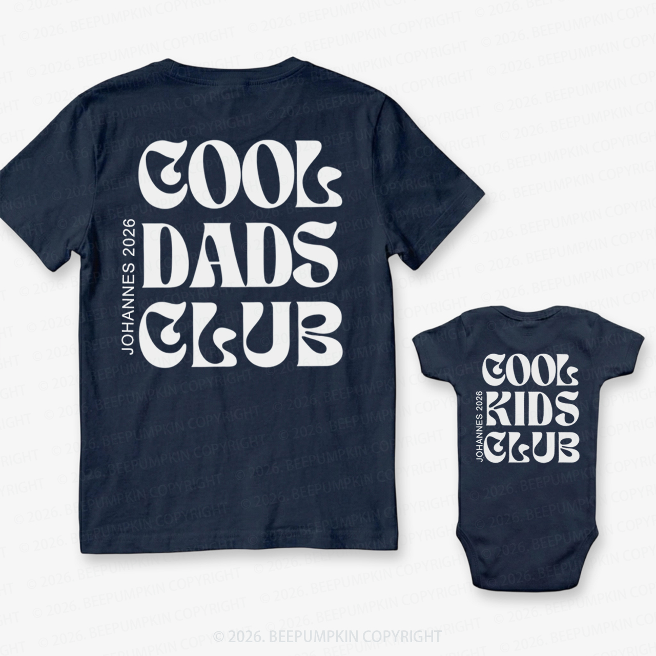 Personalized Cool Dads and Kids Club Dad&Me Matching Shirts-Back Design