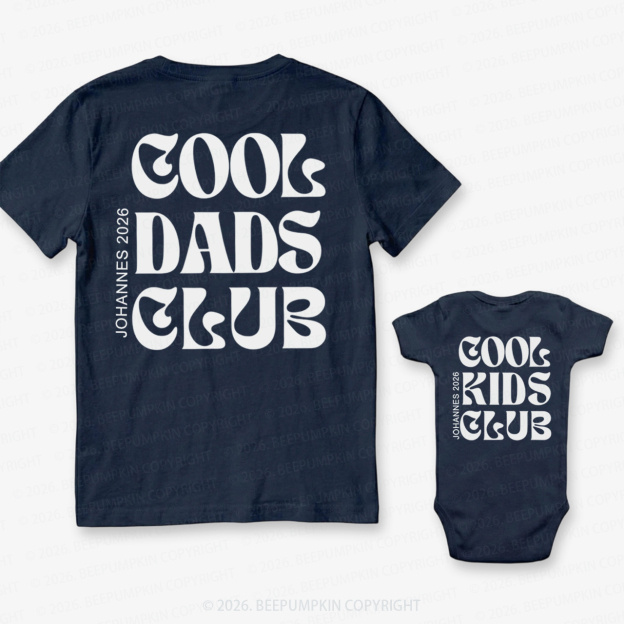 Personalized Cool Dads and Kids Club Dad&Me Matching Shirts-Back Design