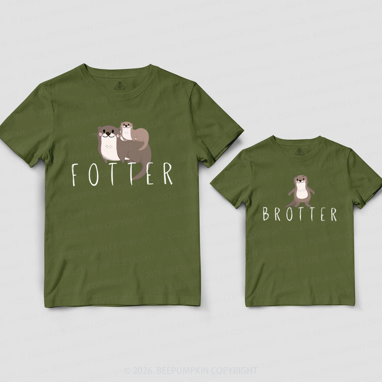 Cute Otter Dad&Me Matching Shirts