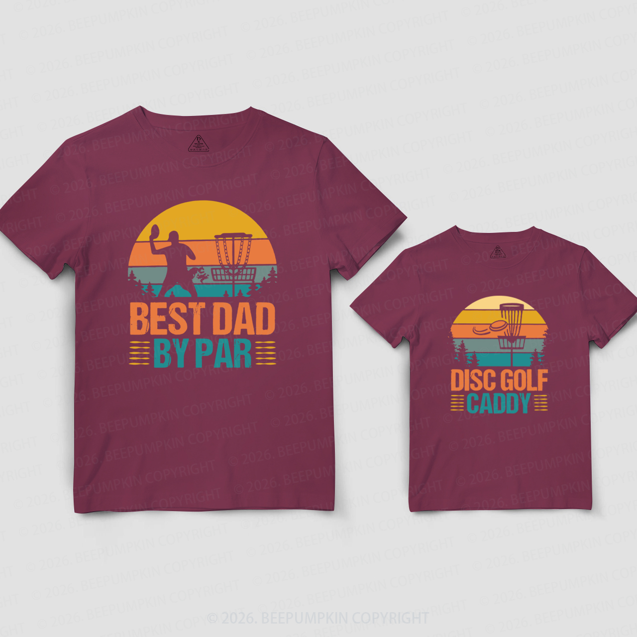 Best Dad By Par Disc Golf Dad&Me Matching Shirts