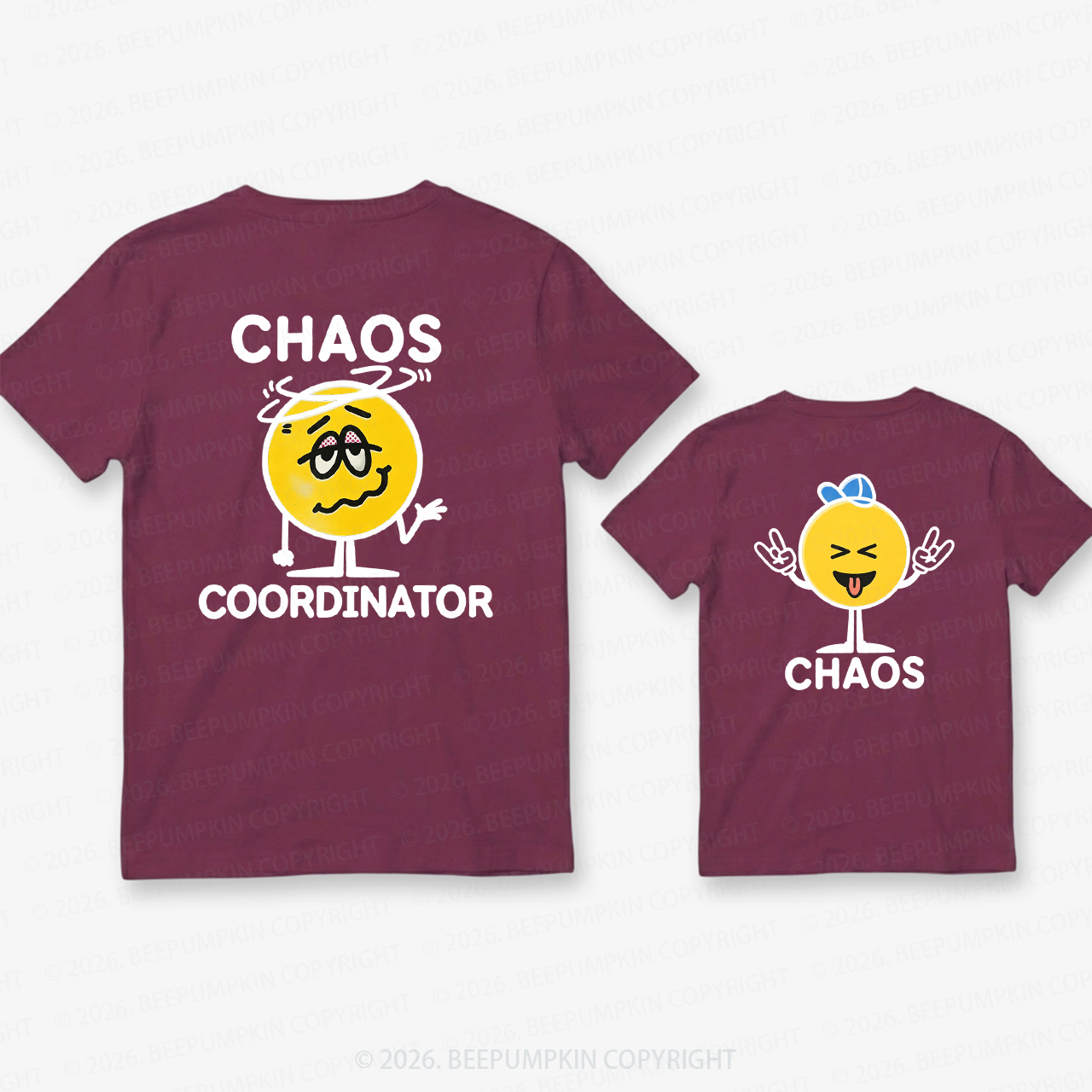Chaos and Chaos Coordinator Dad&Me Matching Shirts-Back Design