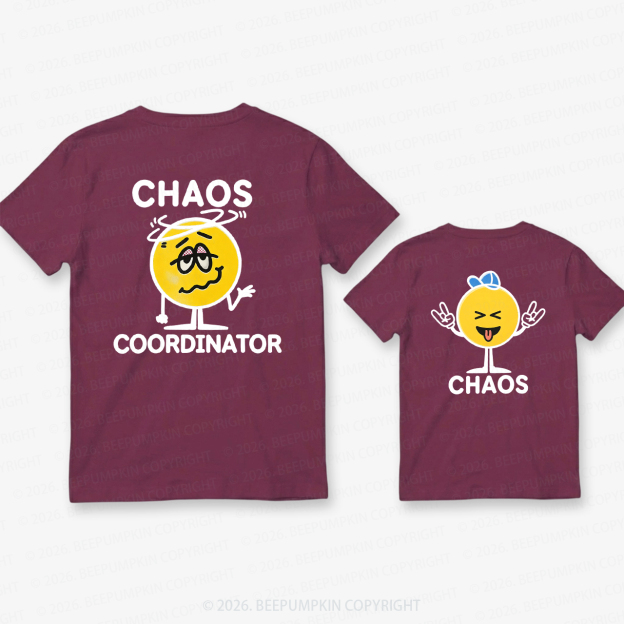 Chaos and Chaos Coordinator Dad&Me Matching Shirts-Back Design
