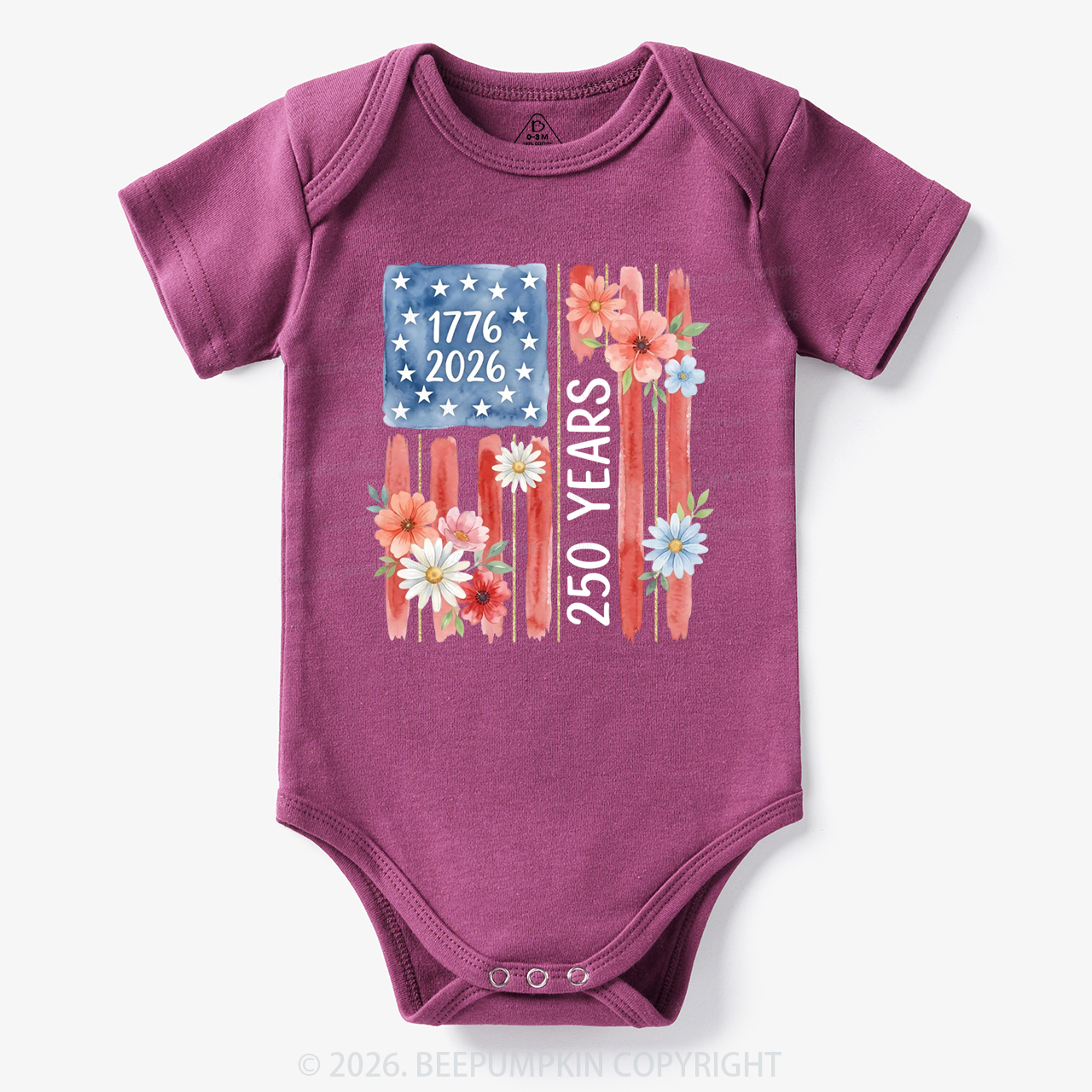 United States of America 250th Patriotic Flag Bodysuit