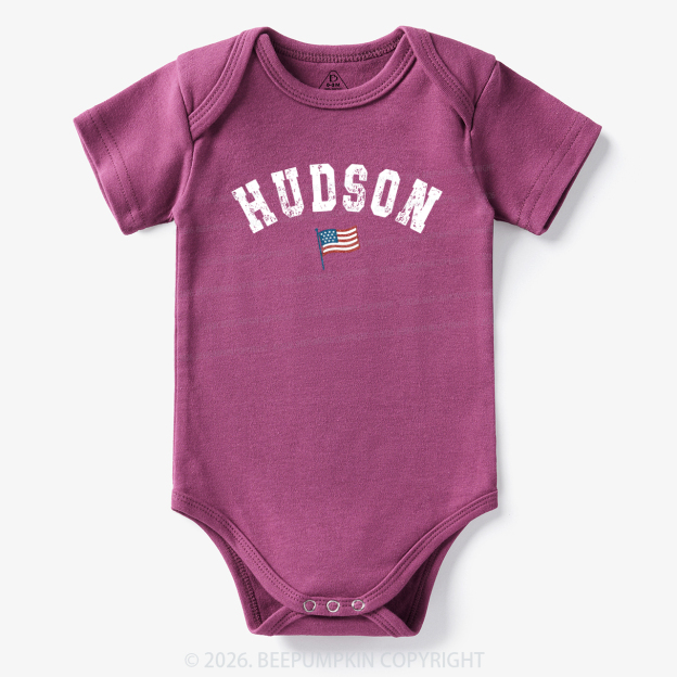 Personalized USA Flag with Name Bodysuit