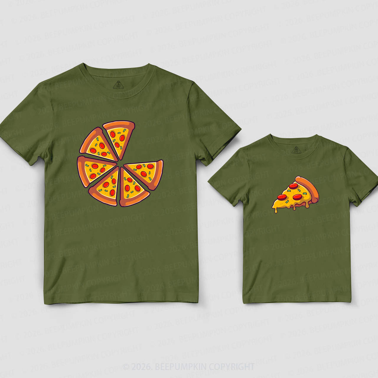 Whole Slice & Little Slice Pizza Dad&Me Matching Shirts