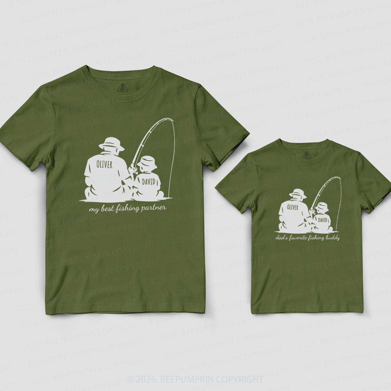 Personalized Dad Fishing Buddy Dad&Me Matching Shirts