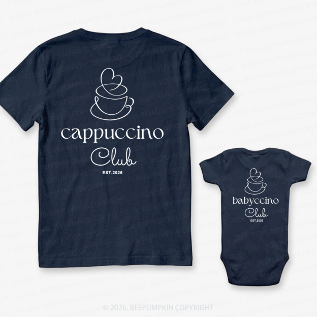 Cappuccino Club Babyccino Club Dad&Me Matching Shirts-Back Design
