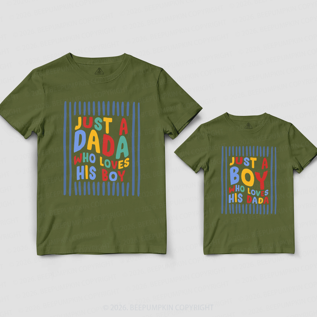 Personalized Just a Dada Who Loves His Boy His Girl Dad&Me Matching Shirts