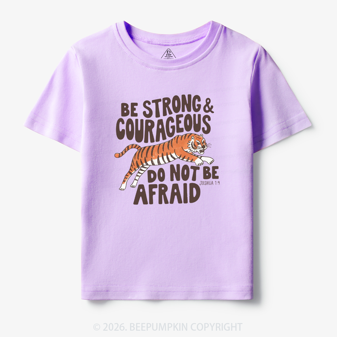 Christian Be Strong Courageous Do Not Be Afraid Tiger Toddler&Kid's Tees