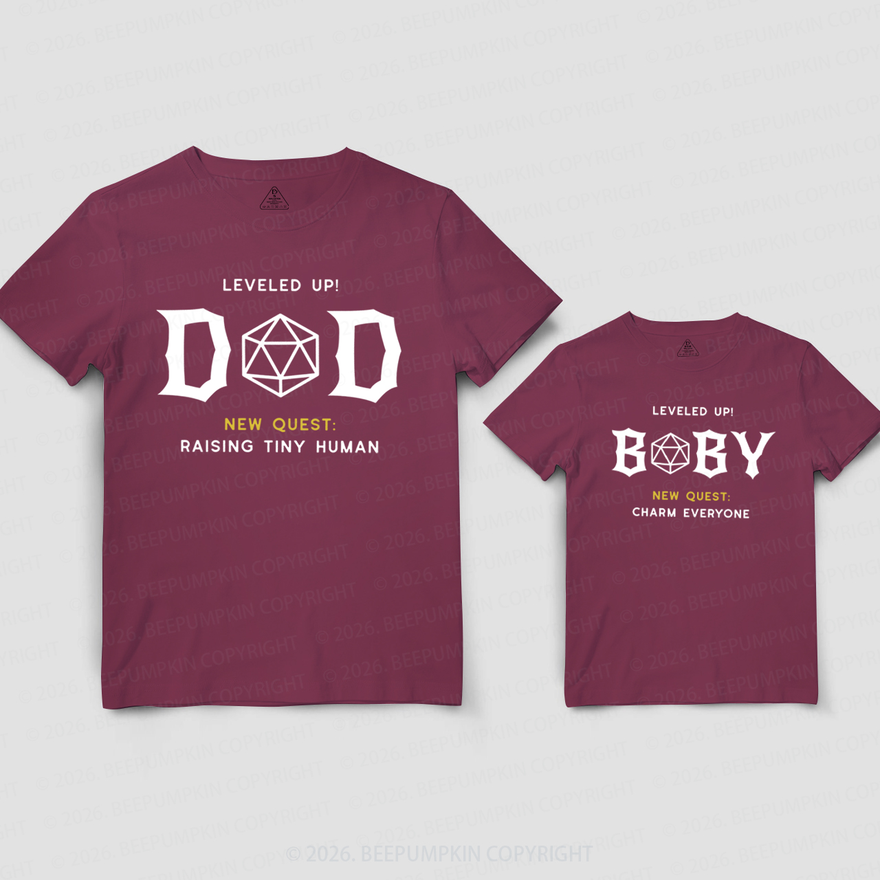 Leveled up Dad Baby Dad&Me Matching Shirts