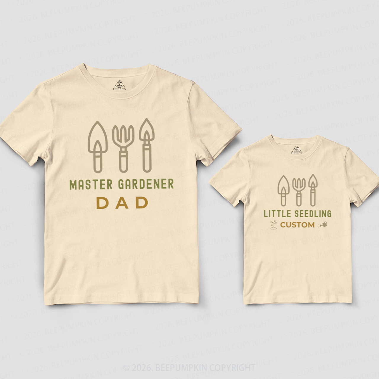 Personalized Master Gardener Little Seedling Dad&Me Matching Shirts