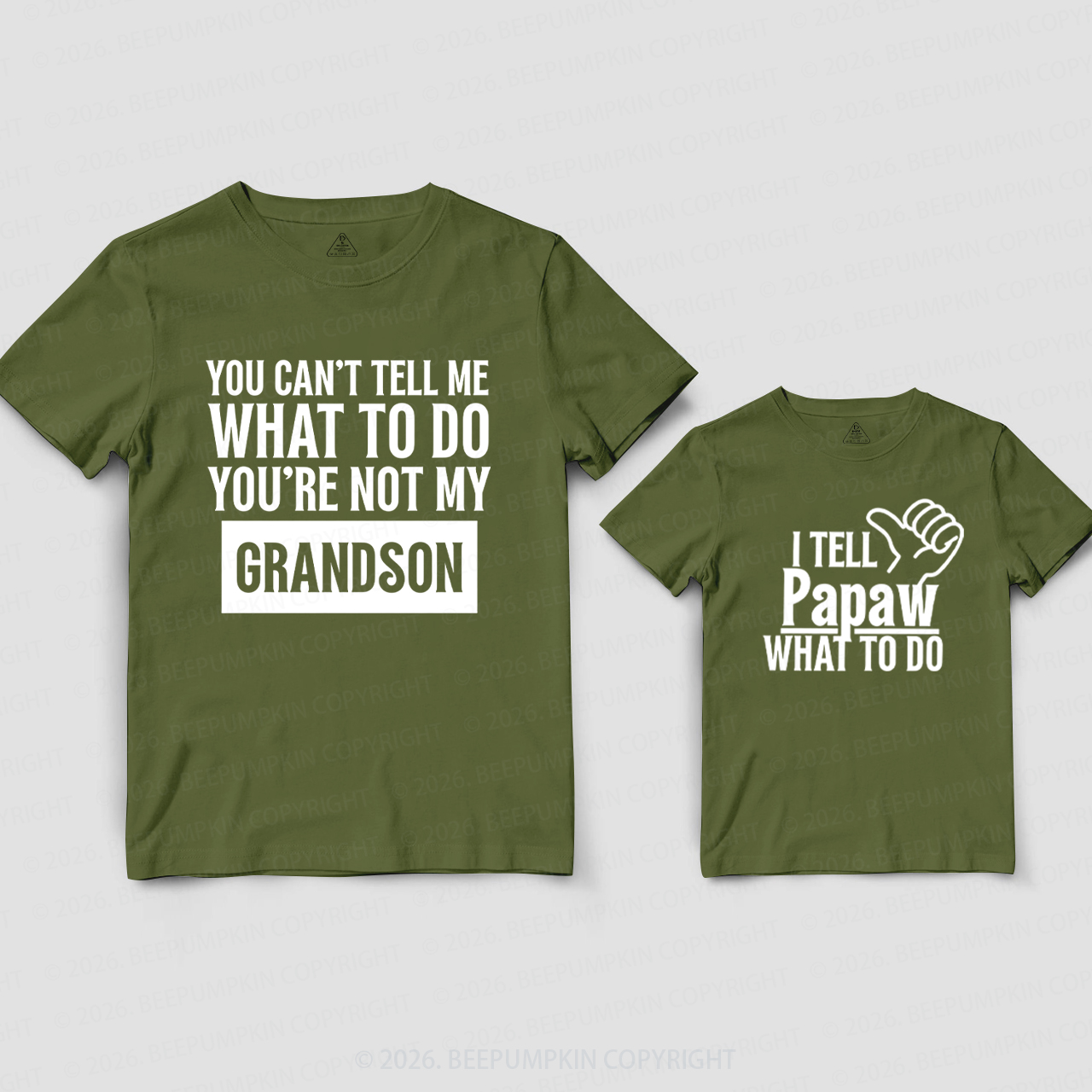 Personalized I Tell Grandpa What To Do Grandpa&Me Matching Shirts