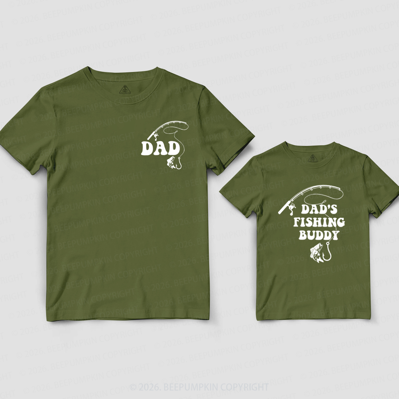 Dad's Fishing Buddy Fathers Day Fish Dad&Me Matching Shirts