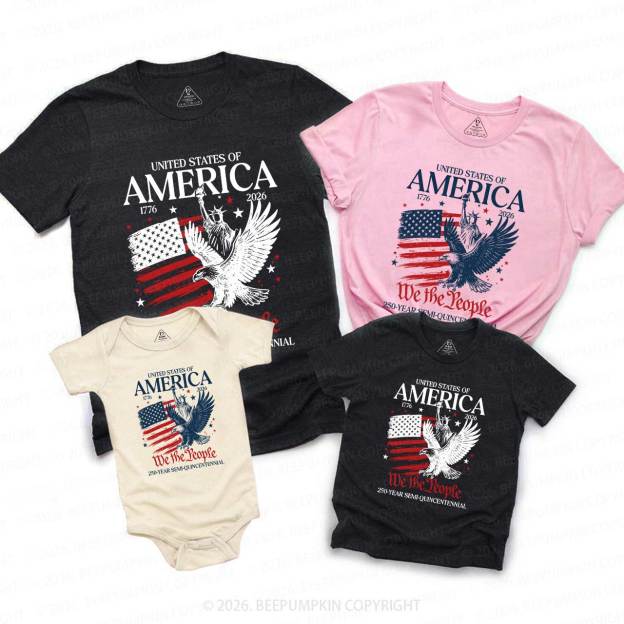 America 250 Patriotic Eagle Independence Day Family Matching Shirts