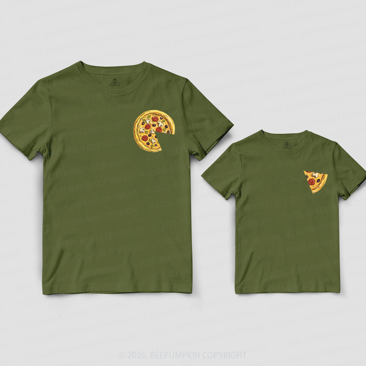 Pizza and Pizza Slice Funny Dad&Me Matching Shirts