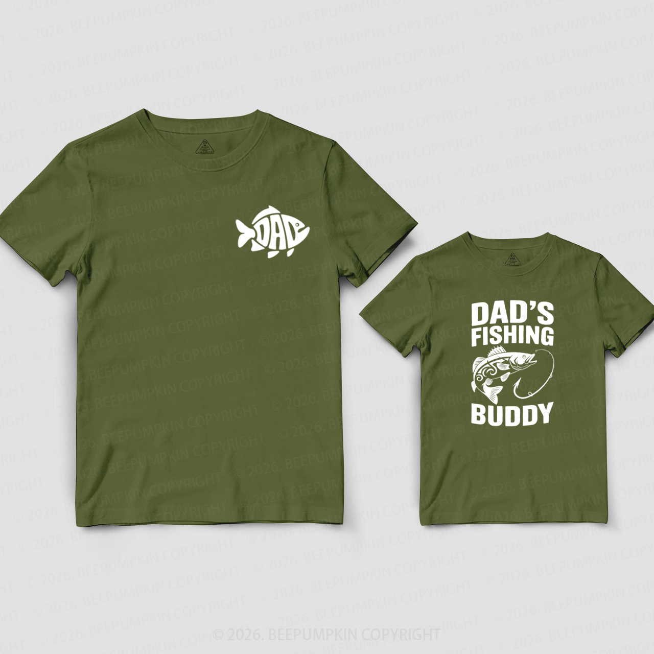 Dad's Fishing Buddy Fathers Day Fish Dad&Me Matching Shirts