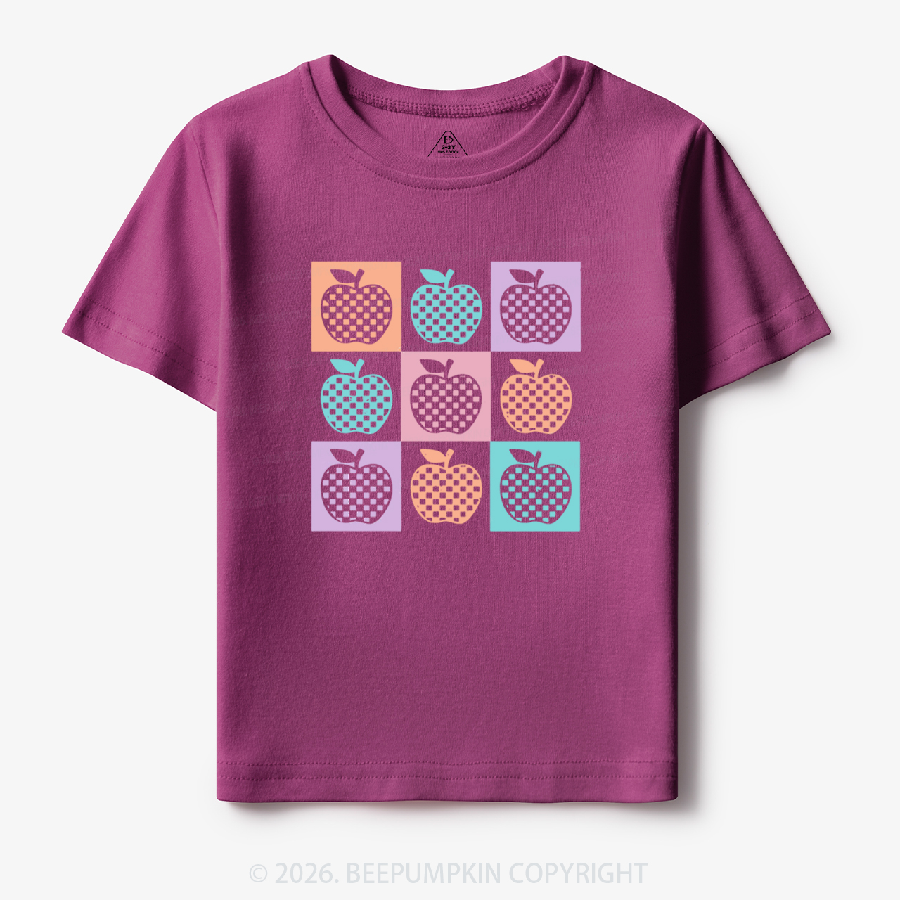 Retro Checkered Apple Toddler&Kid's Tees