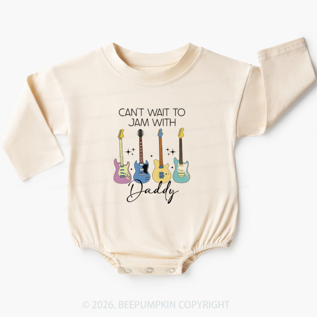 Can't Wait To Jam With Daddy Guitar Baby Bubble Romper