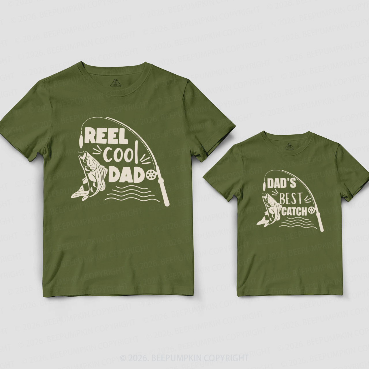 Reel Cool Dad Dad's Best Catch Fishing Dad&Me Matching Shirts