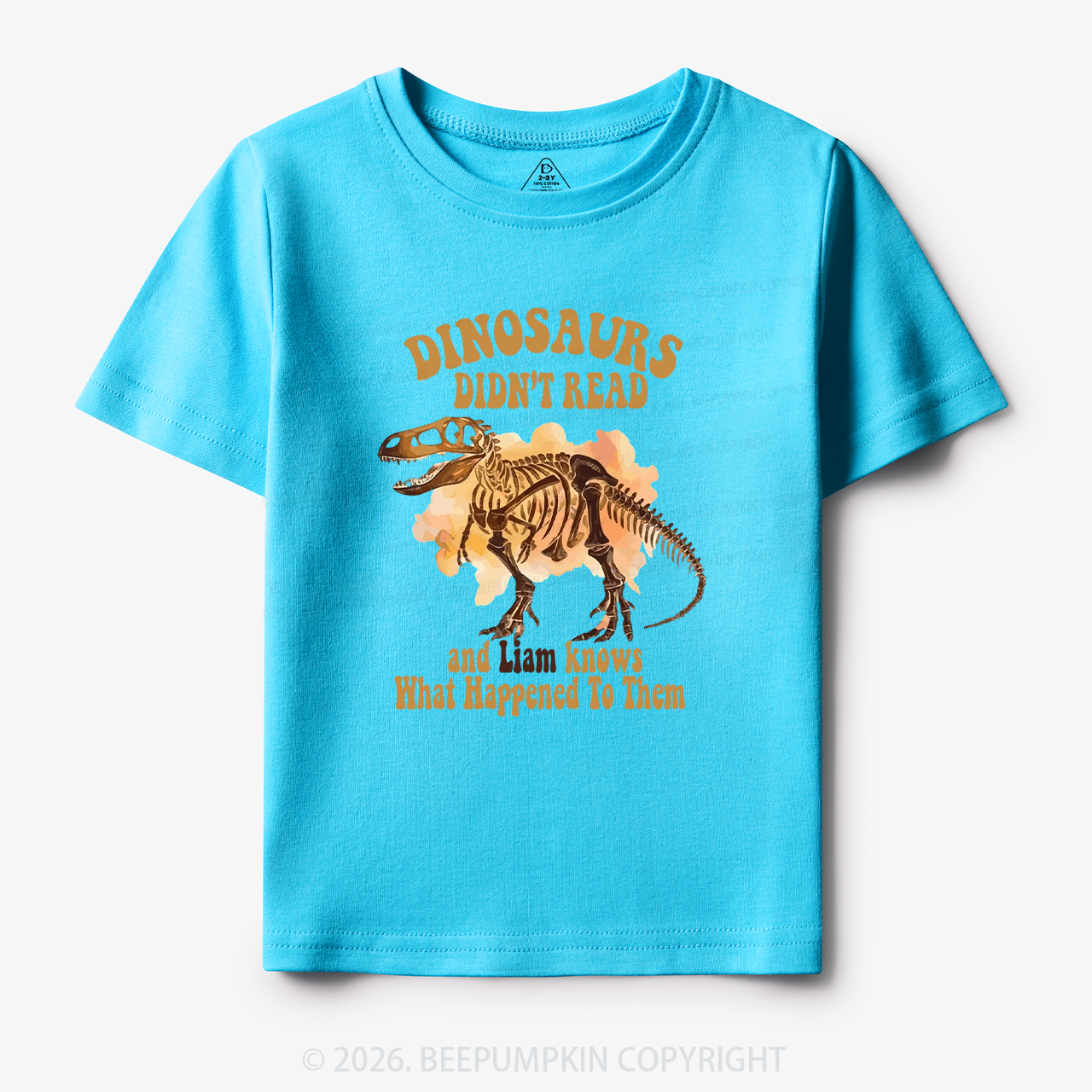 Personalized Dinosaur Skeleton Didn't Read Toddler&Kid's Tees