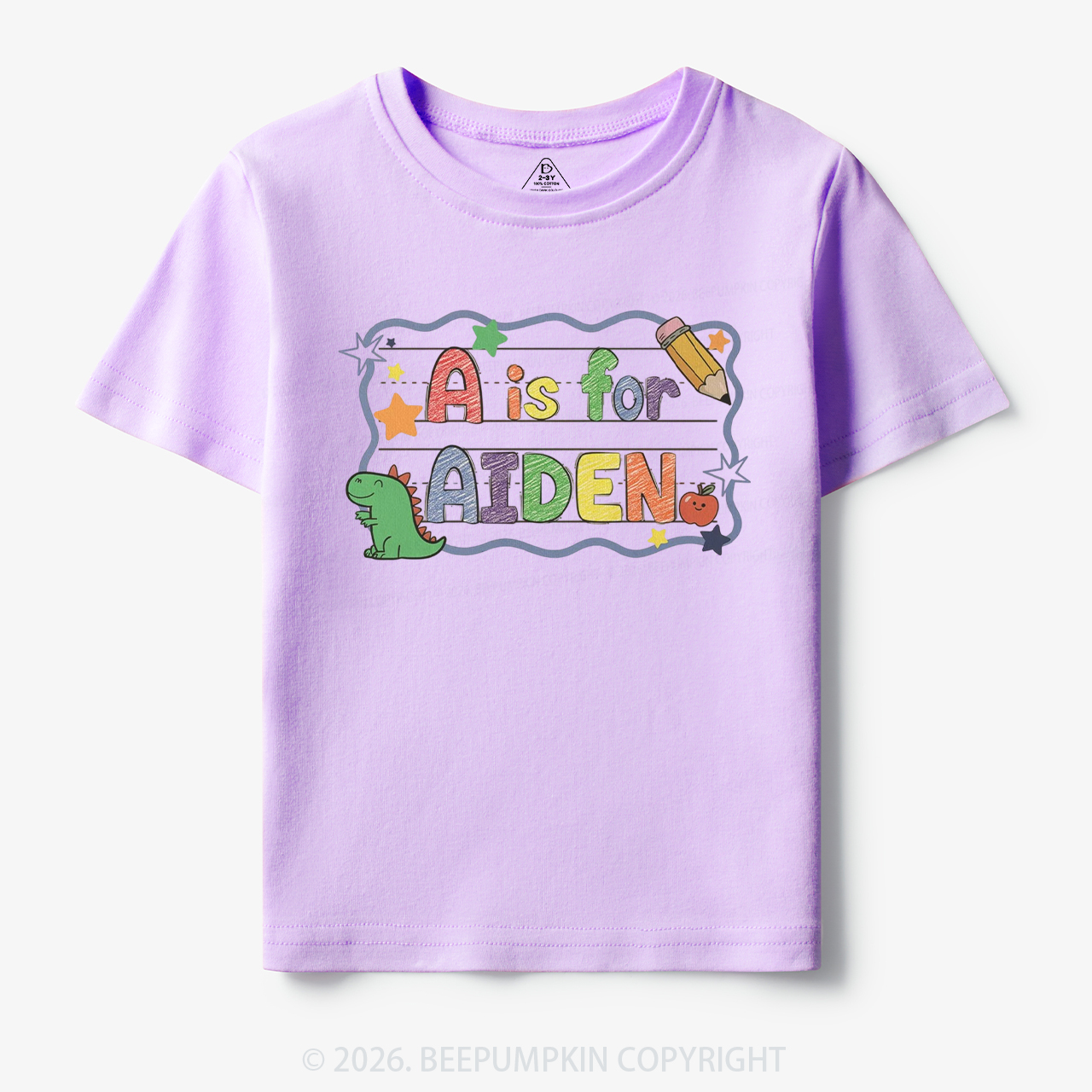 Personalized Name Dinosaur First Day of School Toddler&Kid's Tees
