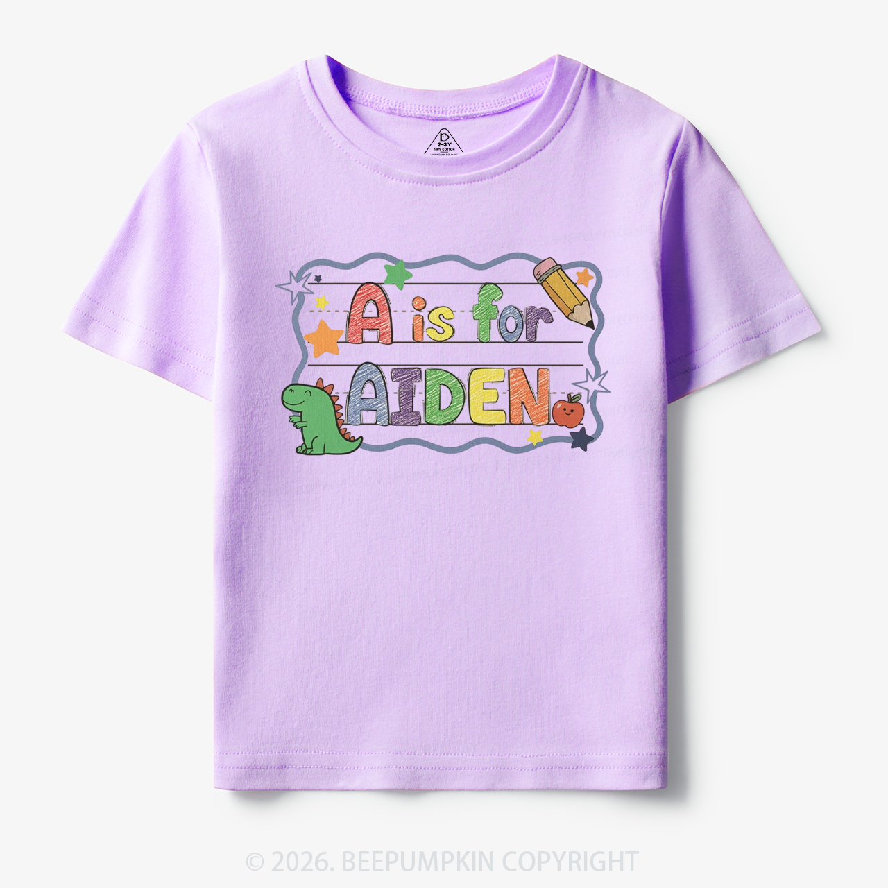Personalized Name Dinosaur First Day of School Toddler&Kid's Tees